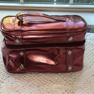 Copper Crome Metallic Cosmetic Bag Tote NWOT